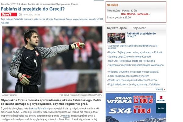 «Σκέψεις για Φαμπιάνσκι στον Ολυμπιακό»